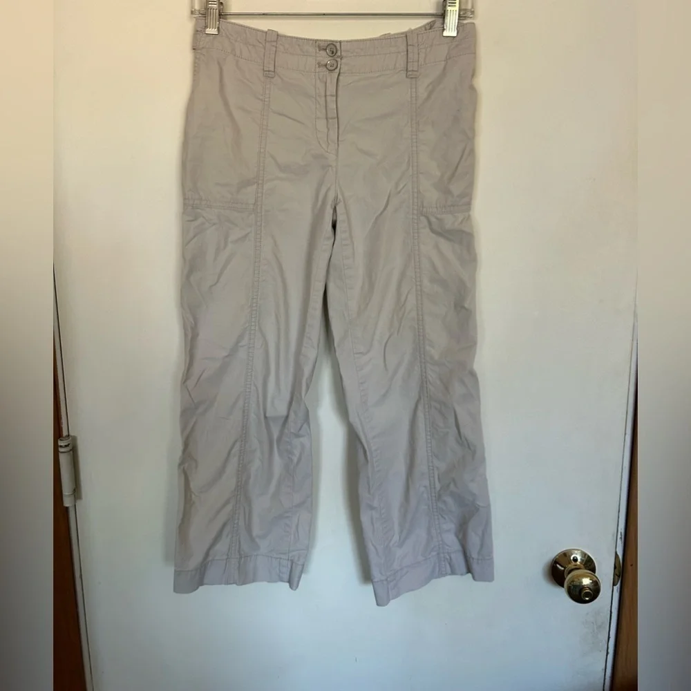 Talbots ladies signature size 2P khaki, cargo cropped bottoms
